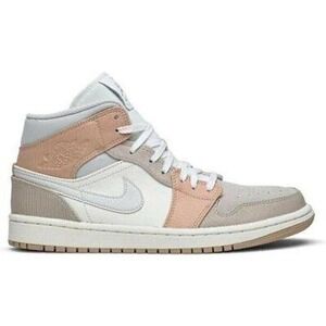 Nike Air Jordan 1 Mid SE Women's 9 Pink Beige Fashion Sneakers Shoes Casual Gym